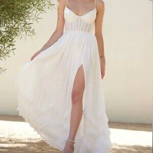 V CHAPMAN The Carmen Dress in White